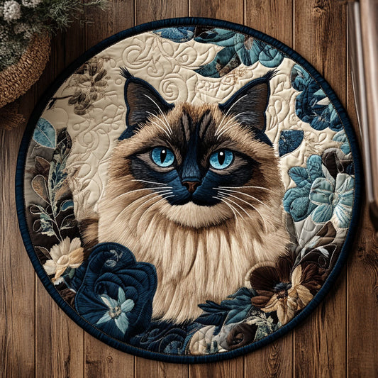 Sapphire Feline CP0107004CL Quilted Round Mat