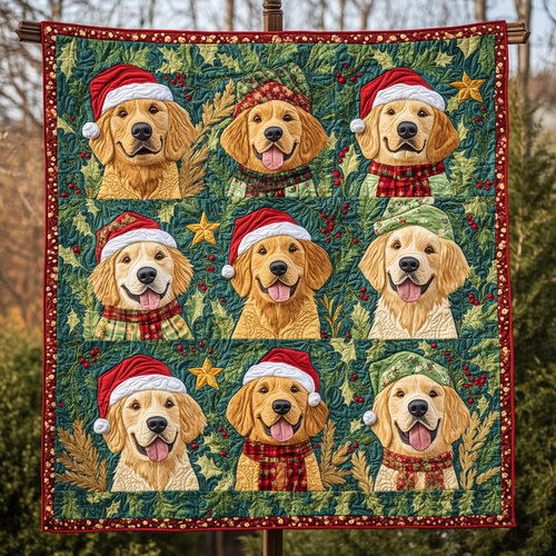 Christmas Golden Retrievers XR2609030CL Quilt