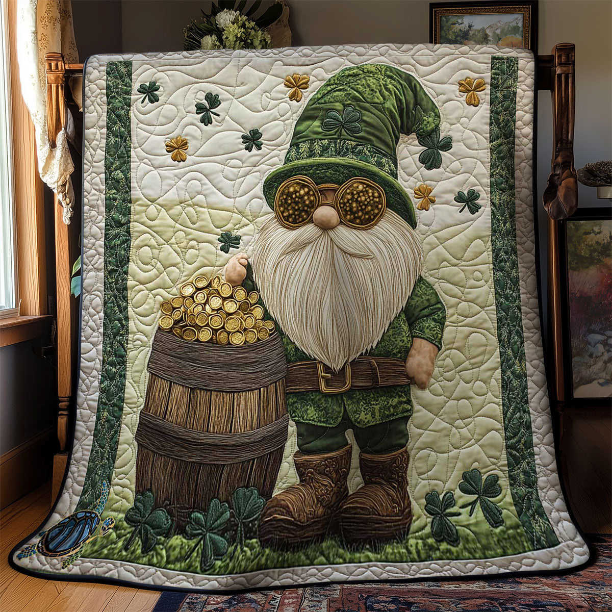 Festive Gnome Gold WN1912018CL Quilt