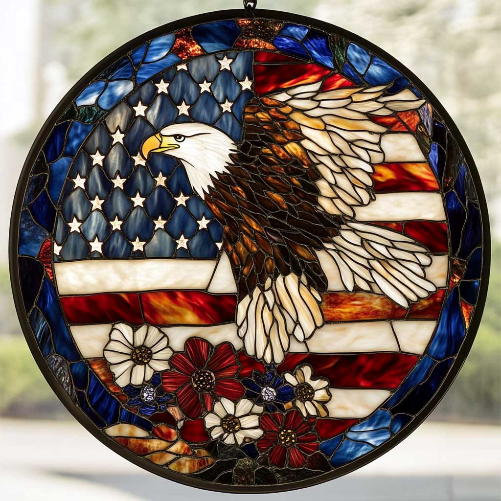 Pride Eagle WN2211092CL Stained Glass Suncatcher