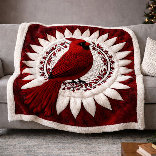Majestic Red Cardina KL2601001CL Faux Fur Throw Blanket