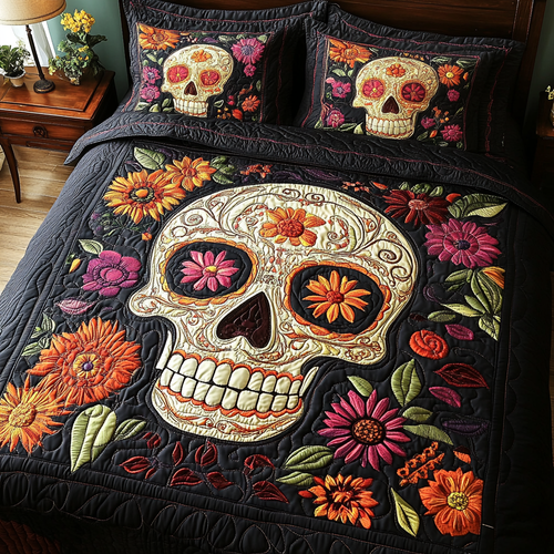 Floral Elegance Skull WG1501010CL Duvet Cover Set