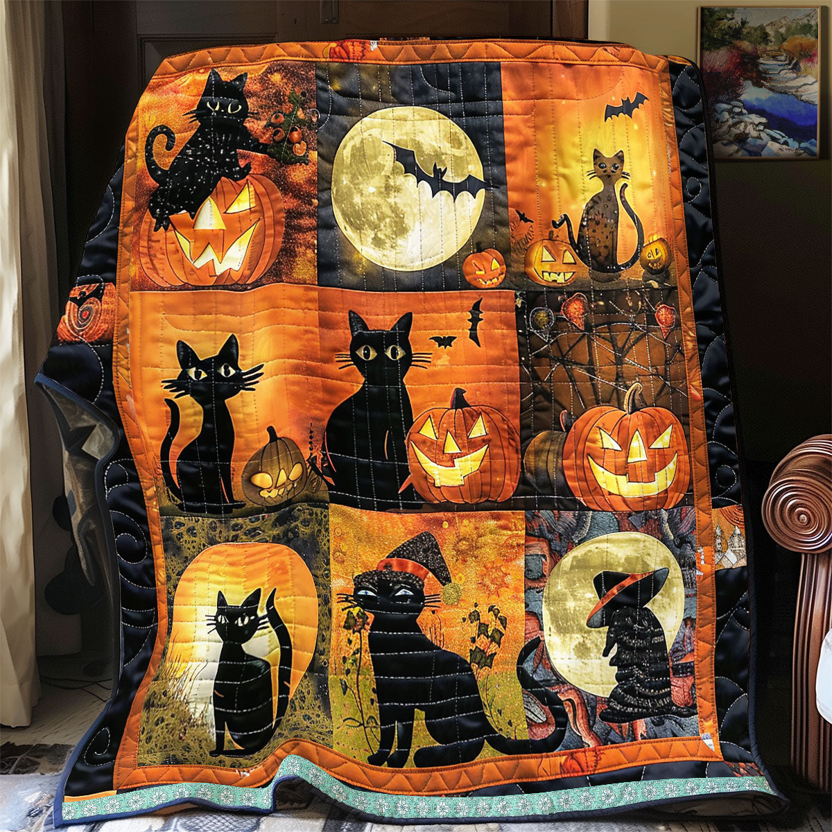 Haunted Halloween Cats WN1309059CL Quilt