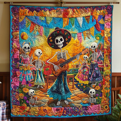 Playing Guitar Skeleton WY2011047CL Quilt