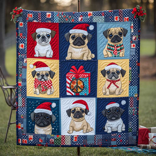 Pug's Gift Wrapping Fun WN0810021CL Quilt