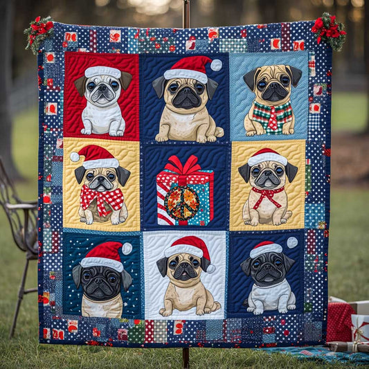 Pug's Gift Wrapping Fun WN0810021CL Quilt