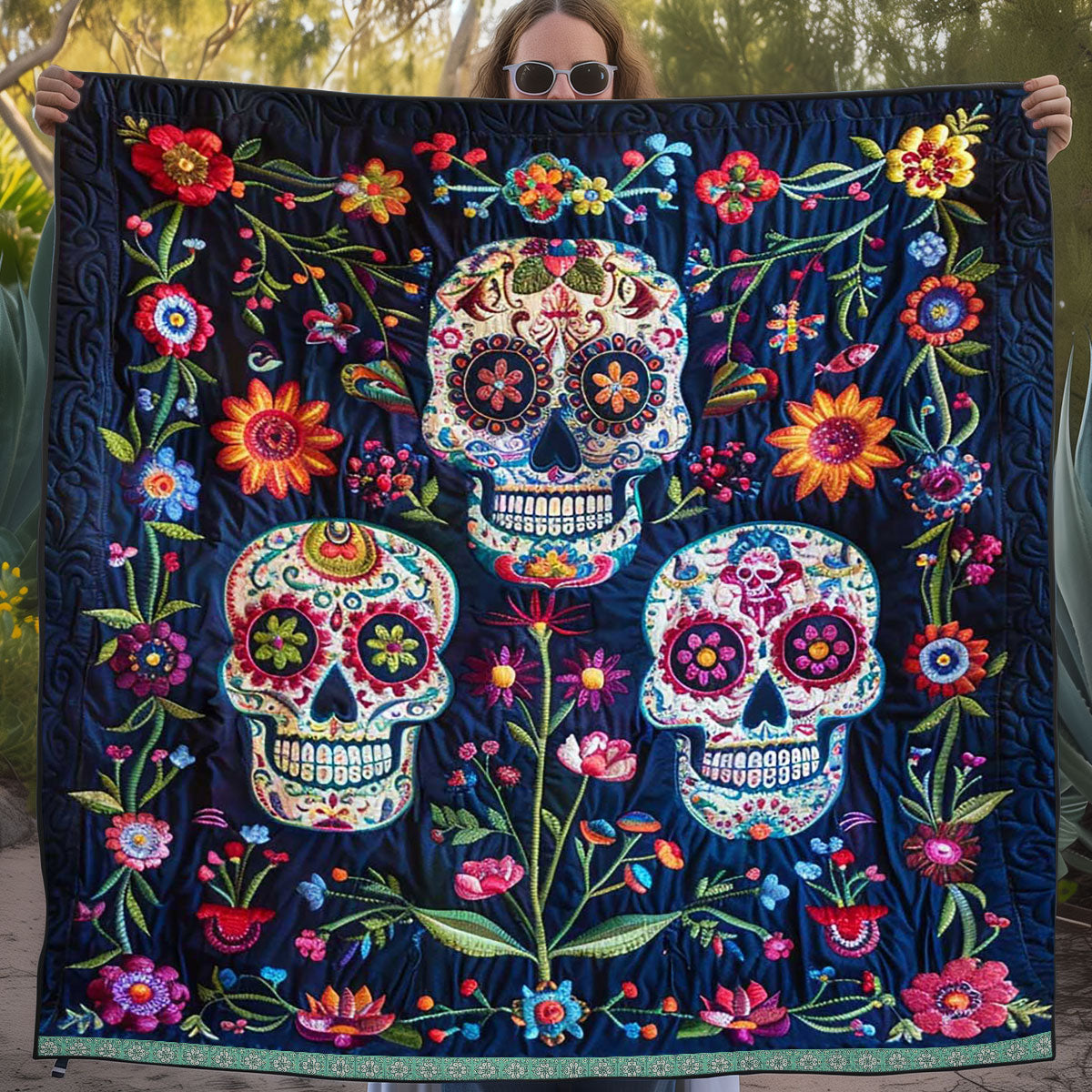 Calavera Sugar Skulls WJ1309028CL Quilt