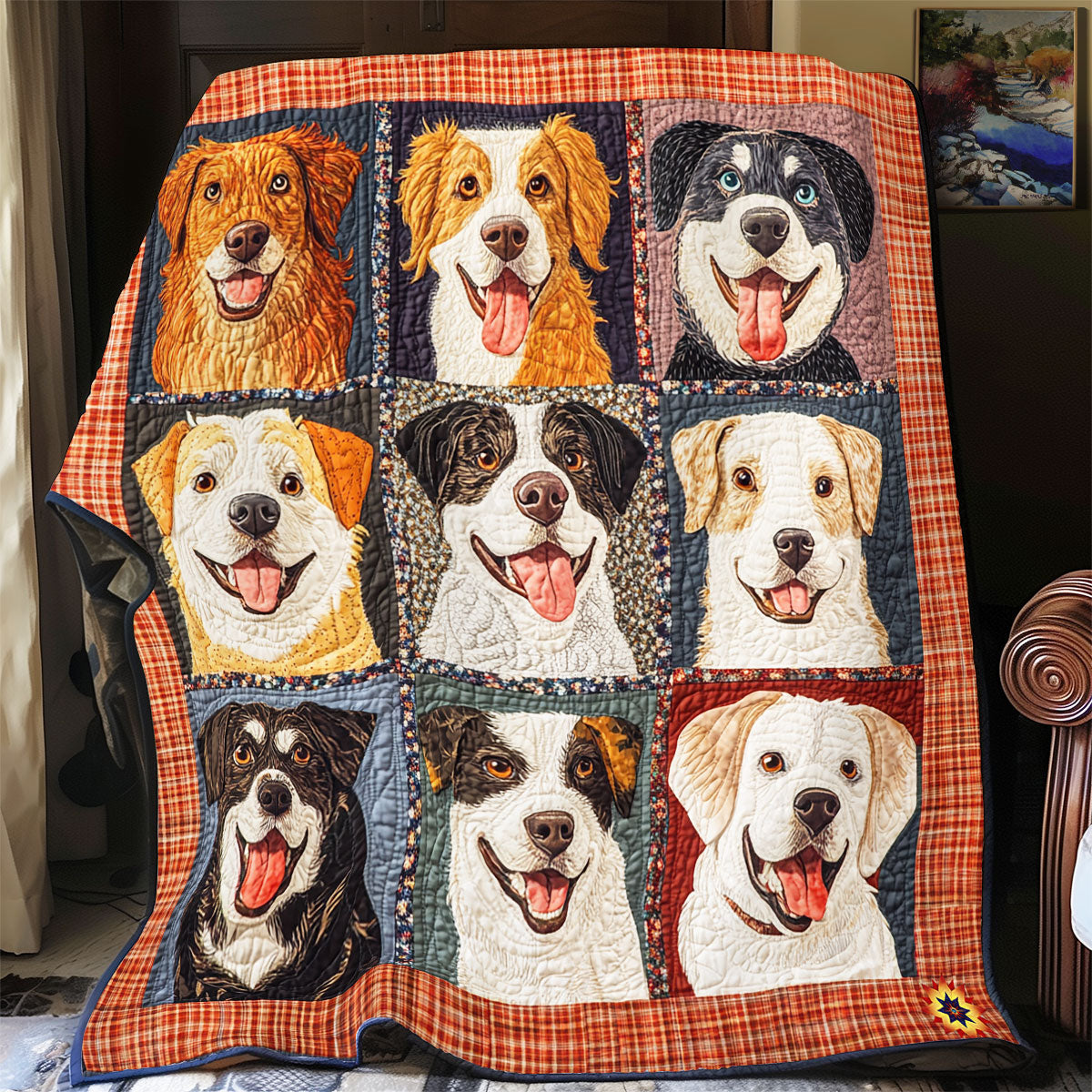 Abstract Dog WY0911005CL Quilt