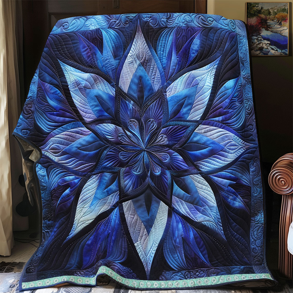 Ethereal Blue Blooms WN1309051CL Quilt