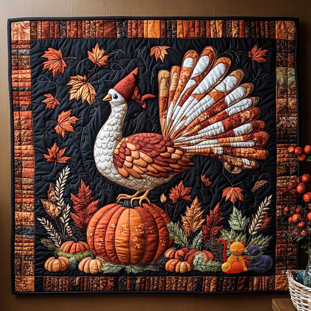 Turkey And Red Leaves WN0910142CL Quilt