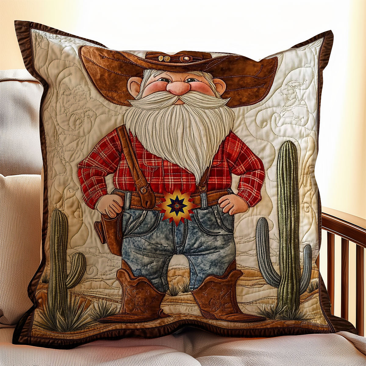 Gnome Cowboy WY0412108CL Quilt Pillow Case