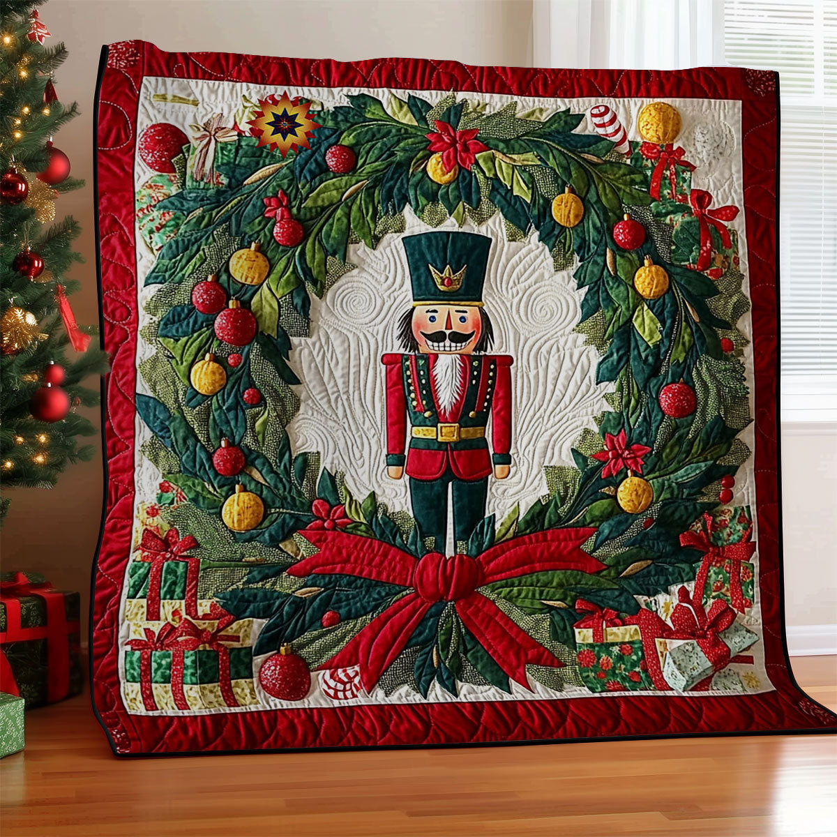 Christmas Wreath Nutcracker WY2711040CL Quilt