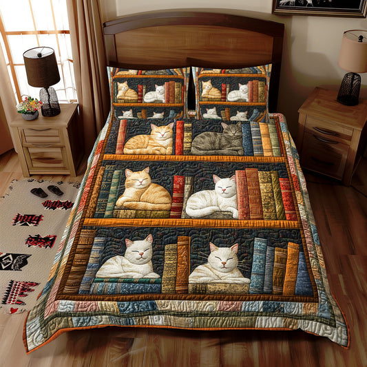 Cat In Bookshelf WX1212055CL Duvet Cover Set