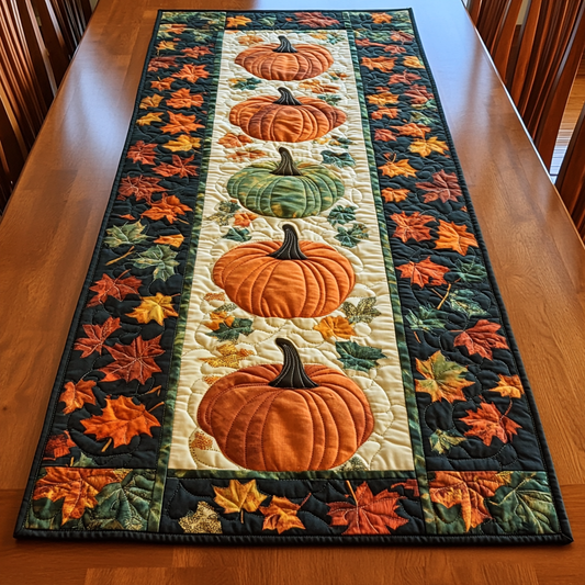 Pumpkin Delight XR2509013CL Quilted Table Runner