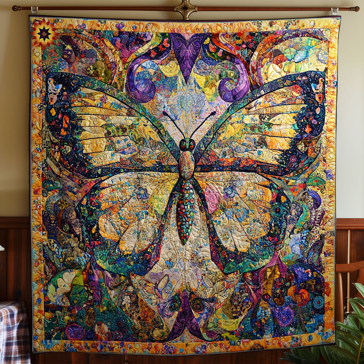 Abstract Butterfly WY1311014CL Quilt