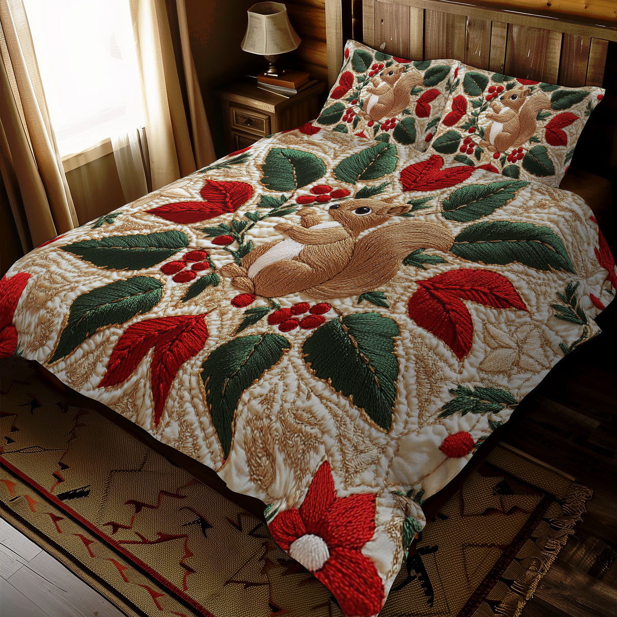 Christmas Baubel Squirrel WJ2211031CL Duvet Cover Set