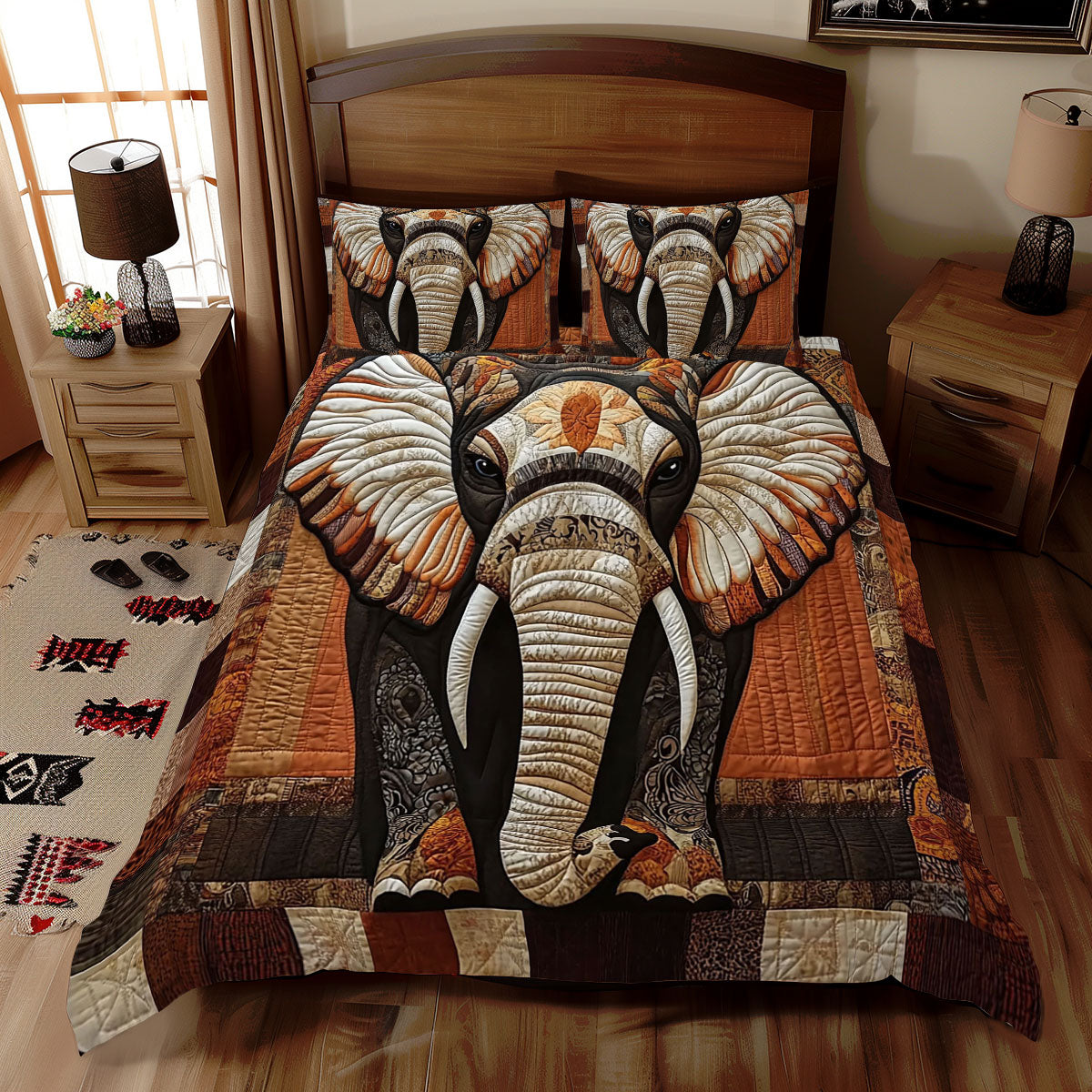 Majestic Elephant Mosaic WJ2112045CL Duvet Cover Set