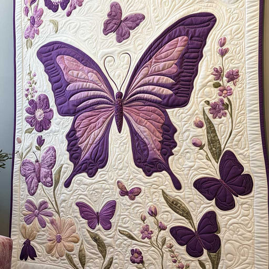 Purple Elegant Butterfly Garden WP1510001CL Quilt