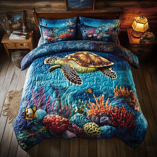 Sea Turtle Coral WT2402006CL Duvet Cover Set