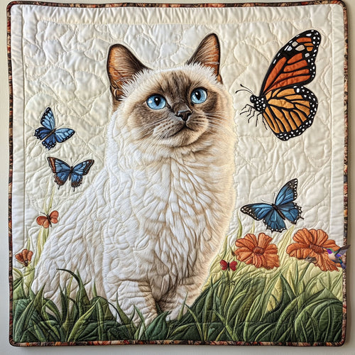 Butterfly And Siamese Cat WY0511017CL Quilt