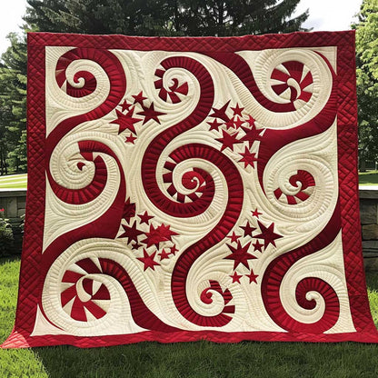 Swirly Red Star WJ2009024CL Quilt