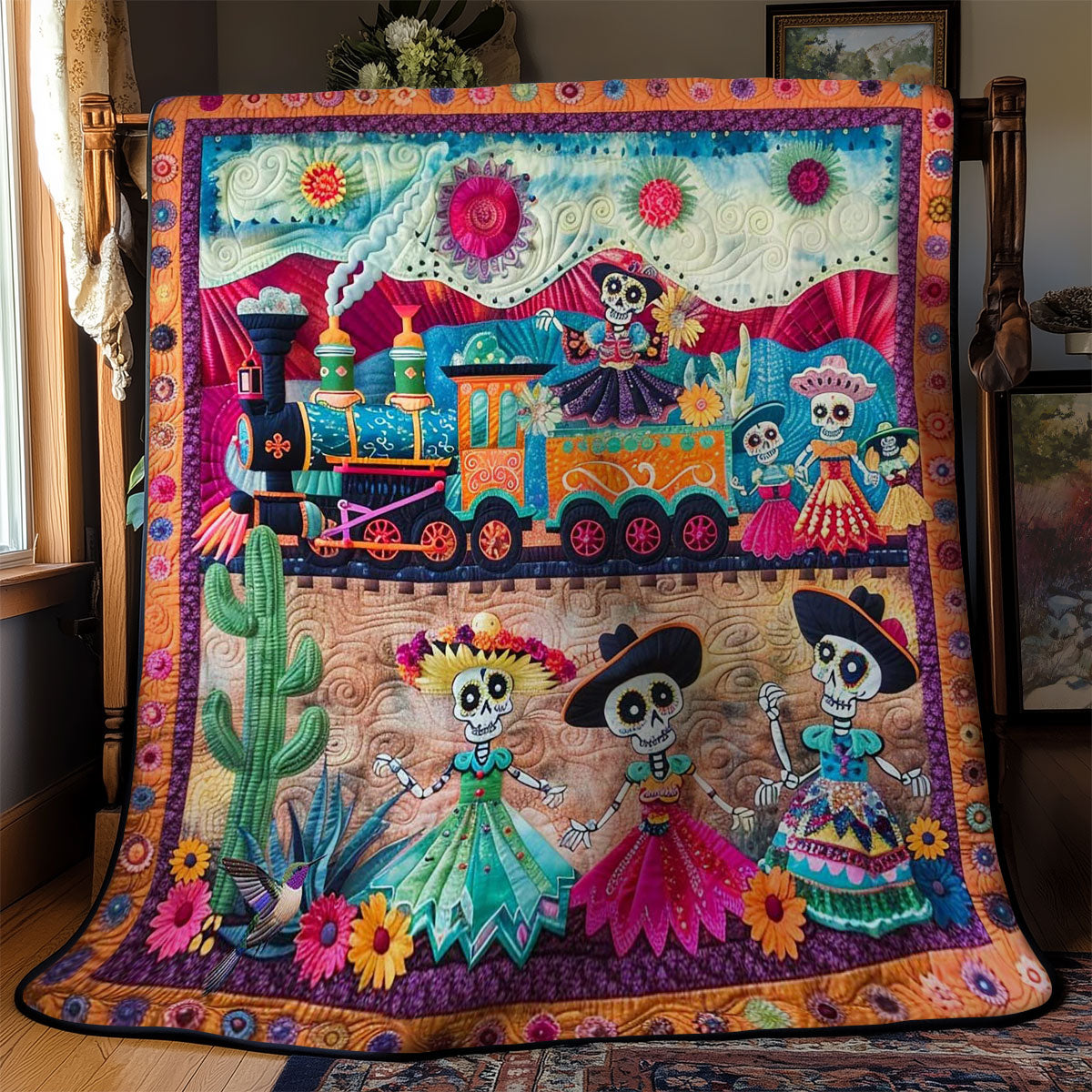 Day Of The Dead Train Journey WN2610046CL Quilt