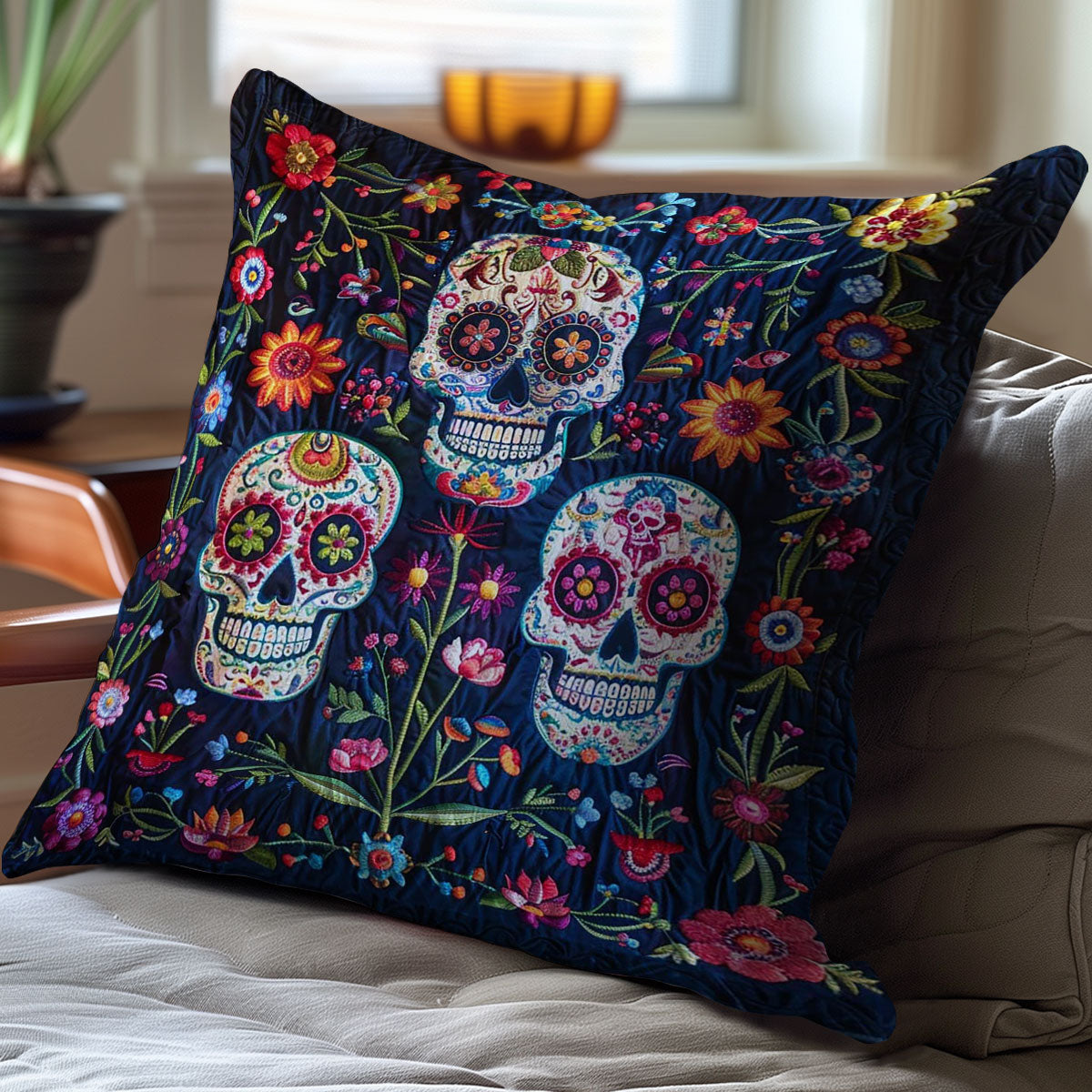 Sugar Skulls WJ1309046CL Quilt Pillow Case