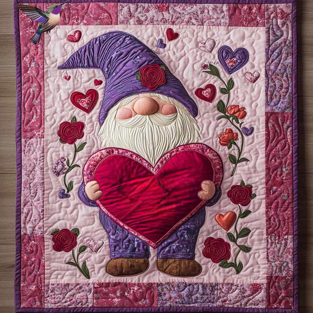 Romantic Gnome Blooms WN0412048CL Quilt