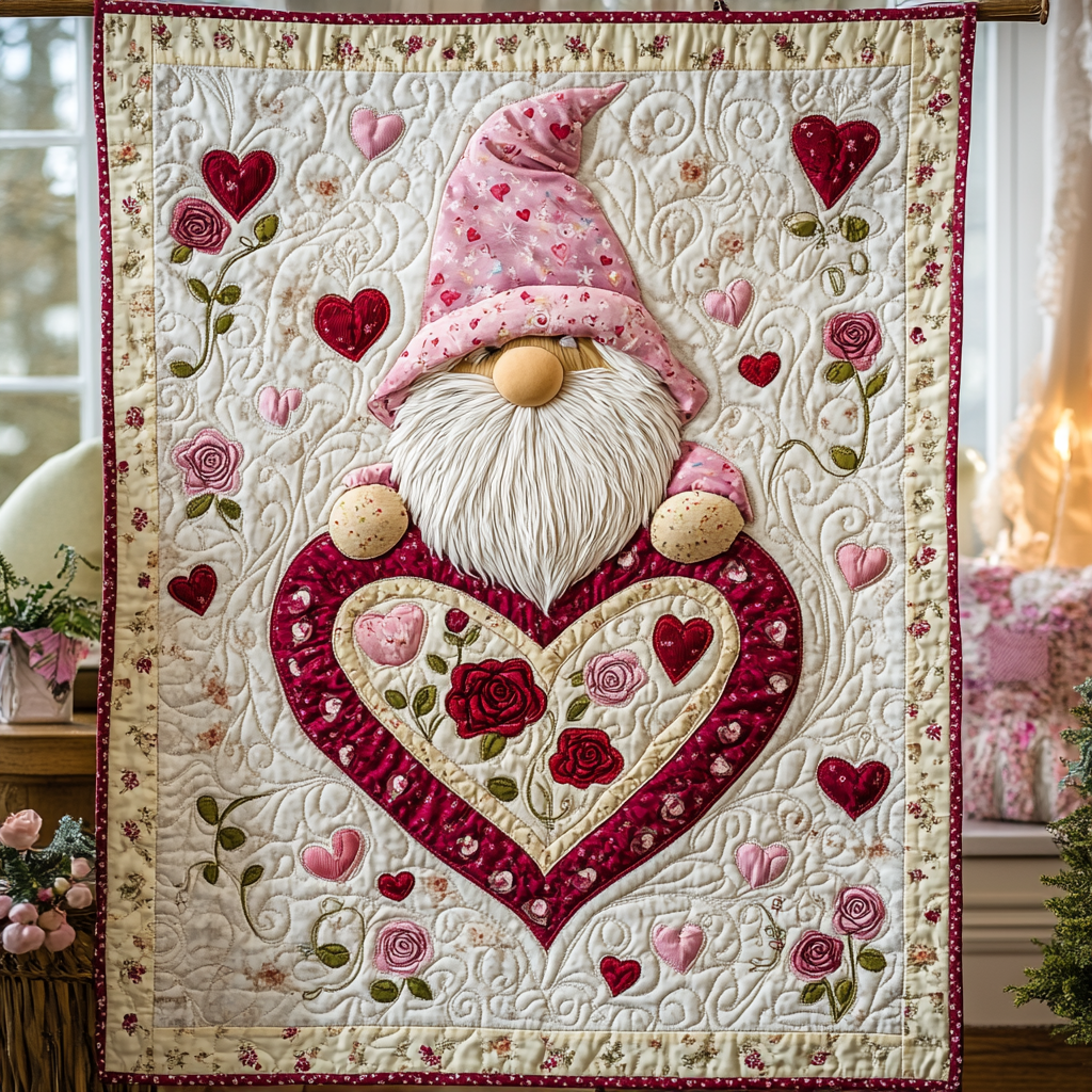 Valentine Gnome WG1001008CL Quilt