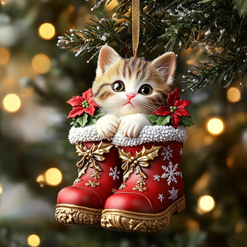 Cat In The Boot WN0811026CL Christmas Ornament