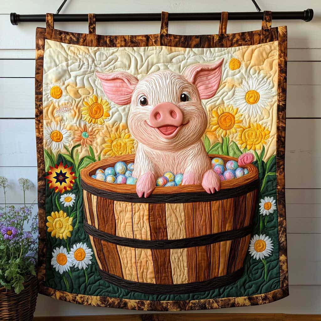 Cute Farm Piglet WP0412044CL Quilt