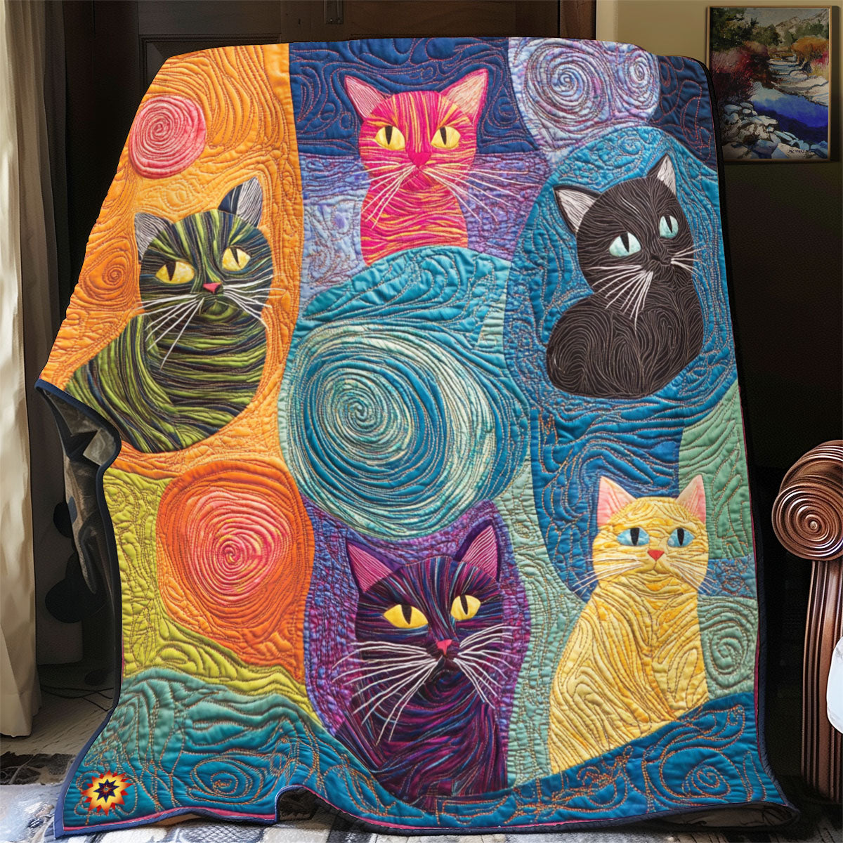 Whimsical Cat Lover YR2412046CL Quilt