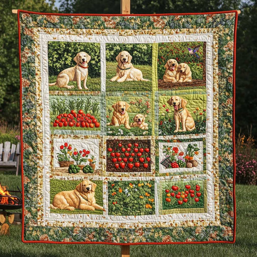 Golden Retriever's Farm Life WN0810066CL Quilt