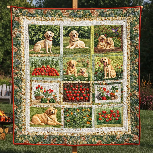 Golden Retriever's Farm Life WN0810066CL Quilt