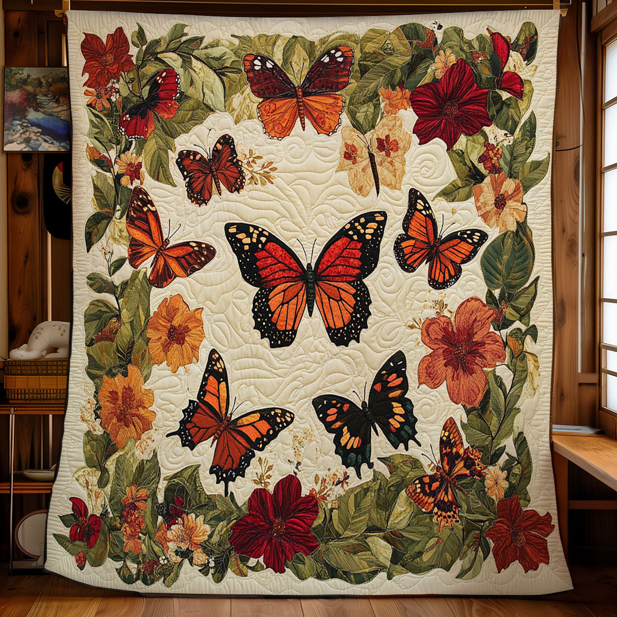 Butterfly And Flower WY1502021CL Quilt