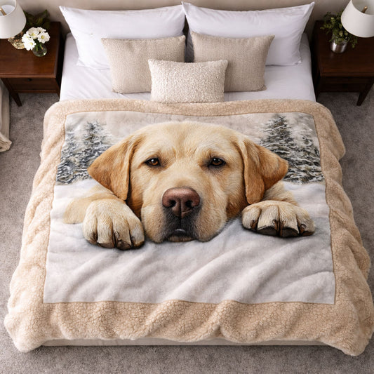 Cozy Labrador CW2101011CL Faux Fur Throw Blanket