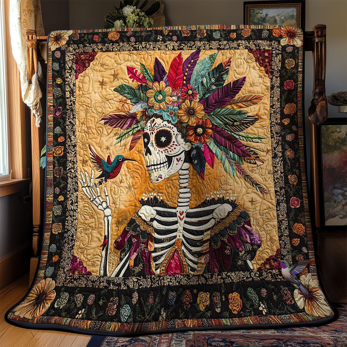 Calavera And Hummingbird Harmony WN2610042CL Quilt