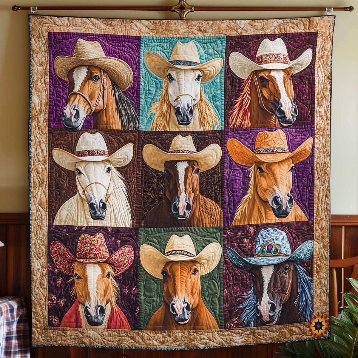 Cowboy Hat Horse WY0611023CL Quilt