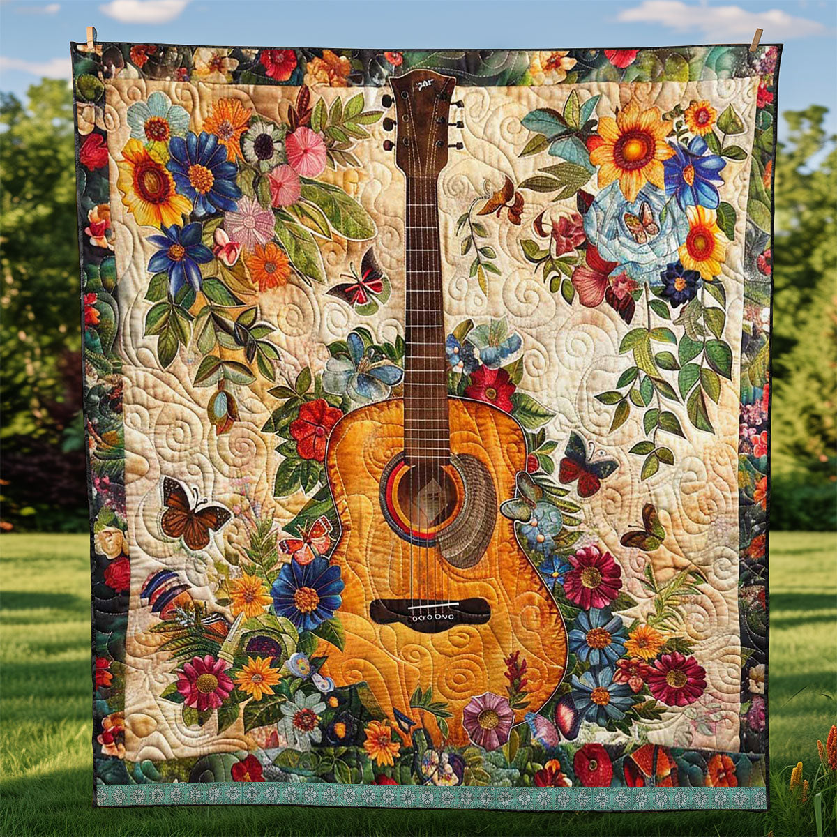 Flower Guitar WJ1109003CL Quilt
