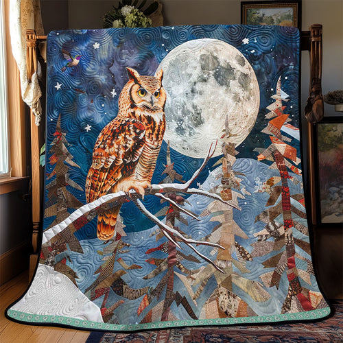 Christmas Moon Owl WP2110007CL Quilt