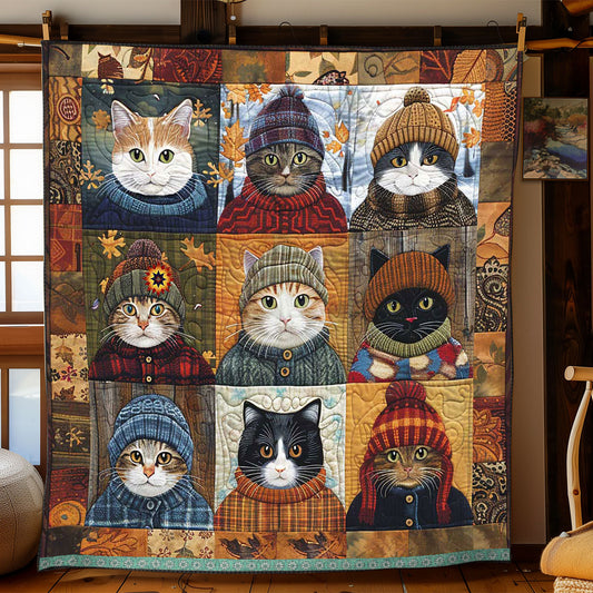 Vintage Autumn Cat WP1810002CL Quilt