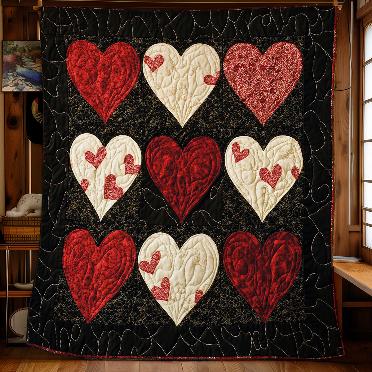 Hearts Valentine Collection WY0602158CL Quilt