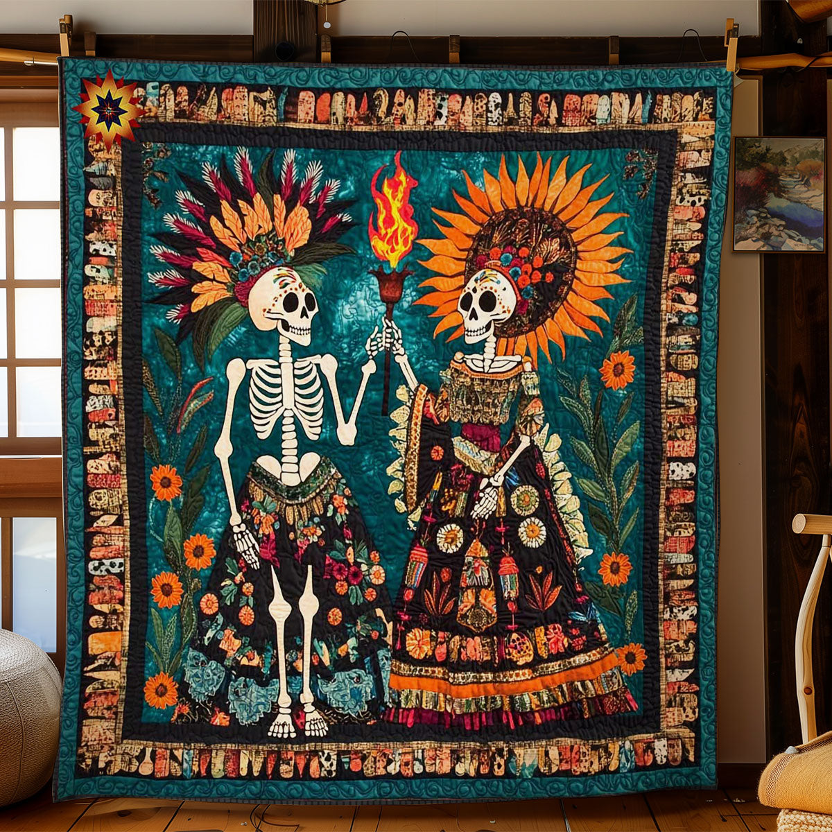 Day Of The Dead Sacred Tradition WN2610034CL Quilt