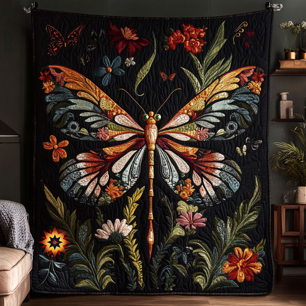 Dragonfly Flower WX2410015CL Quilt
