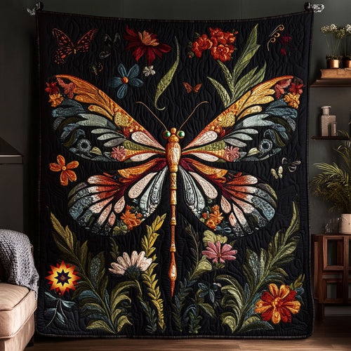 Dragonfly Flower WX2410015CL Quilt