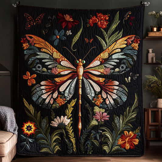 Dragonfly Flower WX2410015CL Quilt