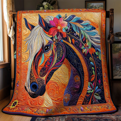 Flower Pathwork Horse WY1112007CL Quilt
