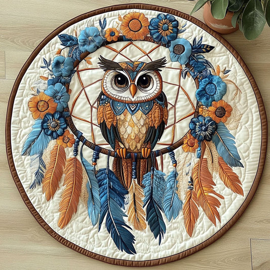 Owl Flower Dreamcatcher CW3006037CL Quilted Round Mat