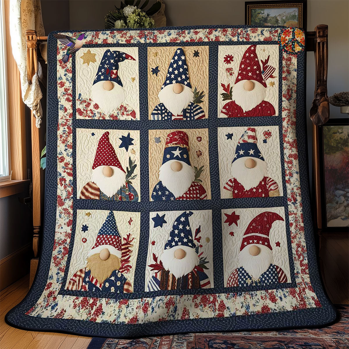 Flag Bearer Gnome WN2811009CL Quilt