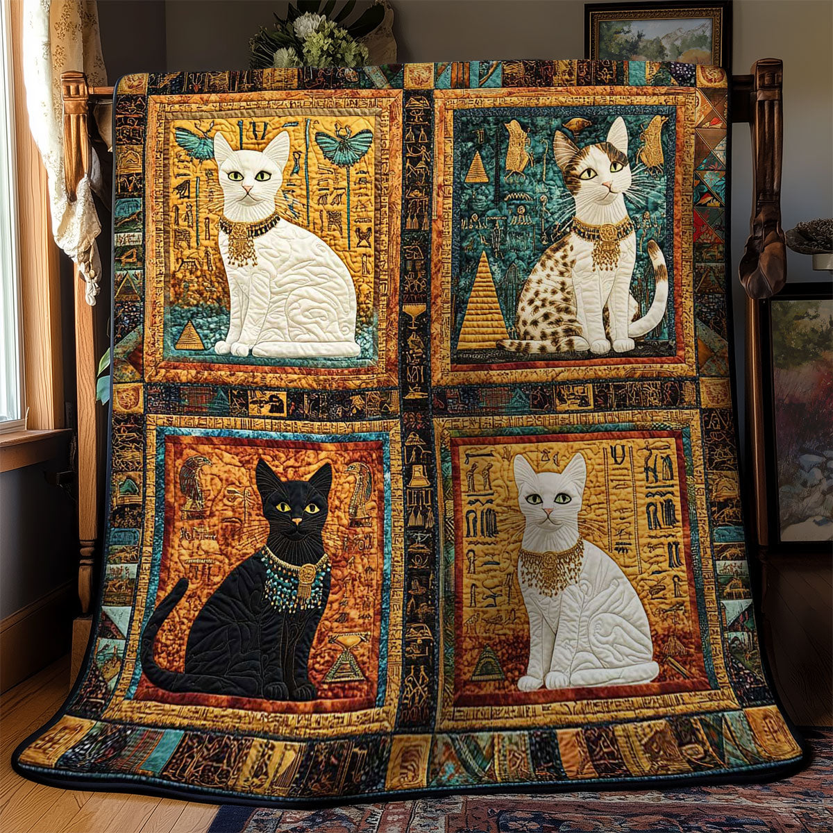 Ancient Cat Guardians WN2510017CL Quilt